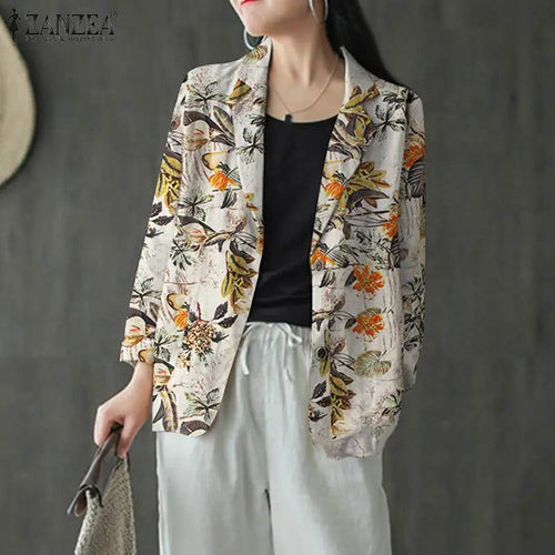 Blazer Imprimé   Floral Coton