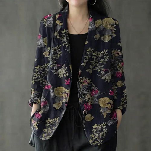 Blazer Imprimé   Floral Noir