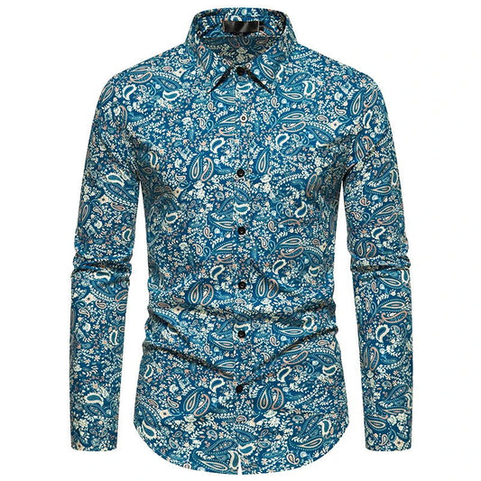 Chemise Homme Fleurie <br> Bleu