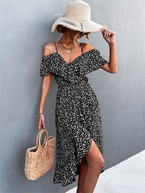Robe Fleurie   Epuré Noire