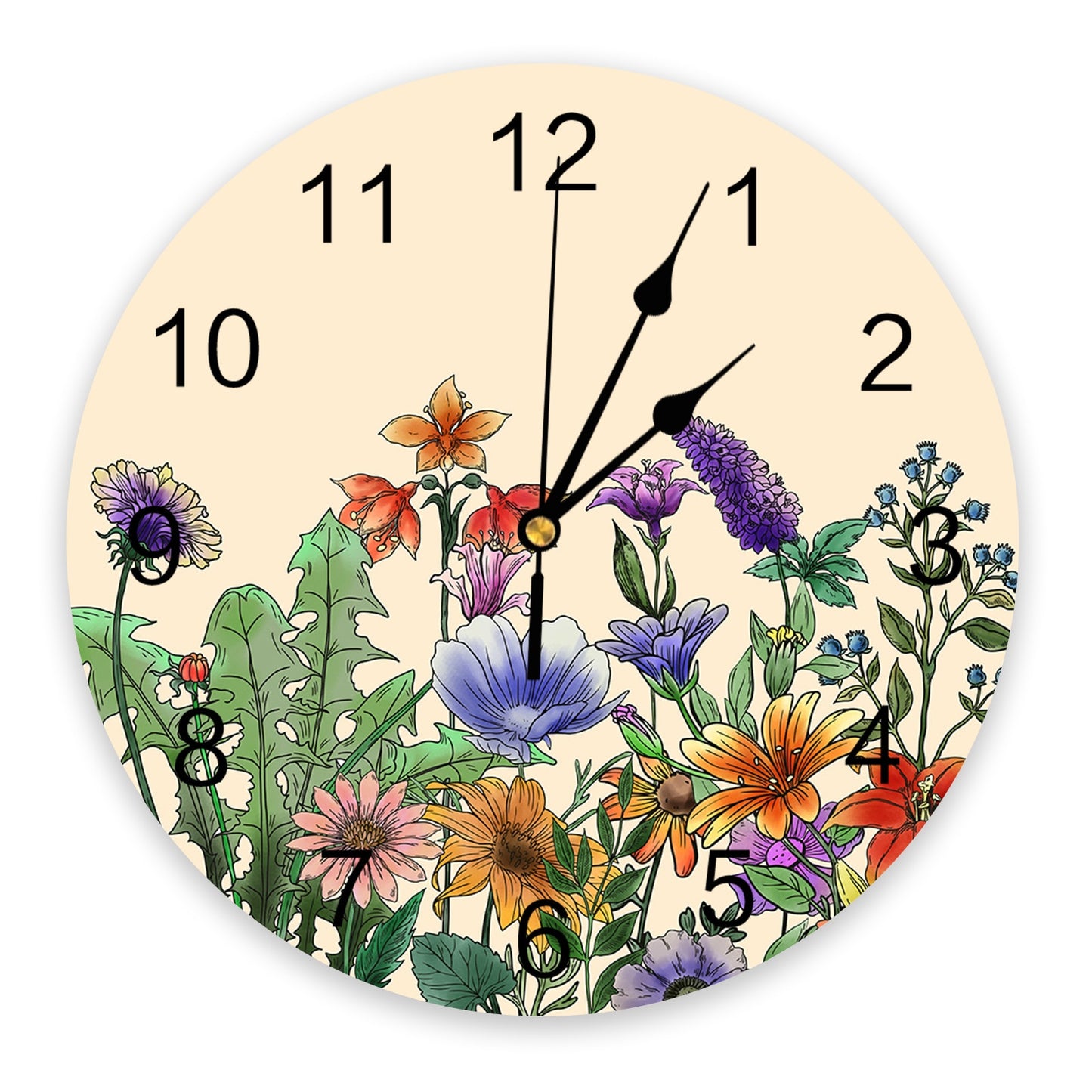 Horloge Fleurie <br> Mélange Floral