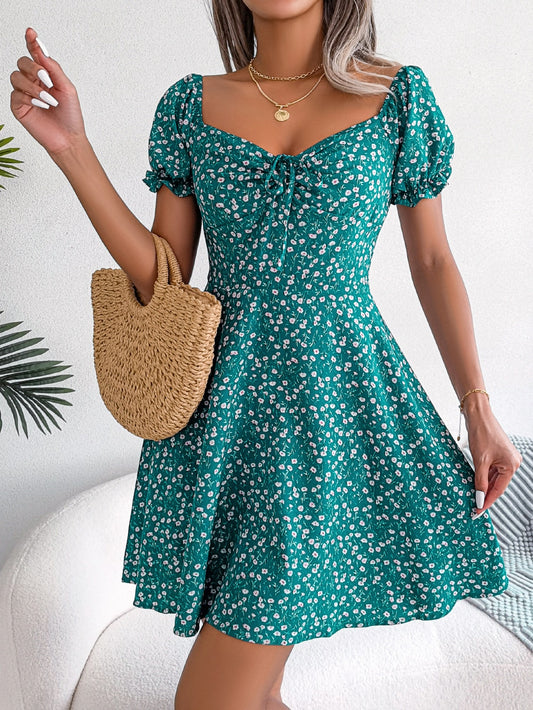 Robe Fleurie <br> Epuré Design Vintage Verte