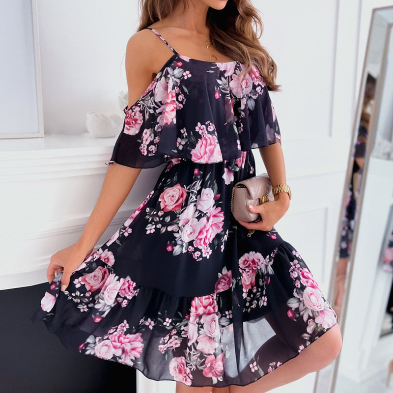 Robe Fleurie <br> Rose Eclatante