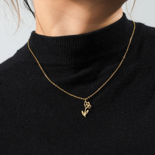 Collier Fleur   Minimaliste
