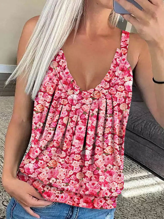 Tank Tops Sexy Crop Vest Floral Ruffled Casual Camisole Pink Harajuku Korean Female Off Shoulder Summer Women Tops - Plante Paradise