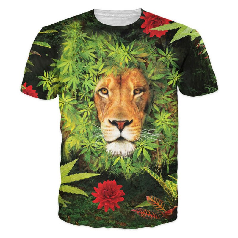 T-Shirt Fleuri <br> Weed Lion