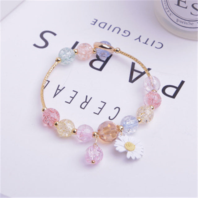 Bracelet Fleur <br> Perle En Verre